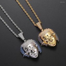 Pendant Necklaces Hip Hop Iced Out Bling 6ix9ine Chain Face 69 Tekashi69 & Pendants Saw Billy Inspired Necklace Statement Chunky
