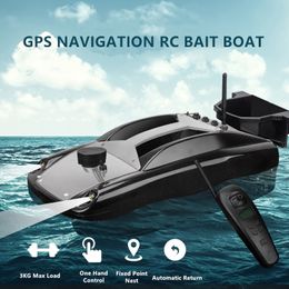 ElectricRC Boats GPS Navigation Automatic Return Fishing Double Independent Control Hopper 500M Distance 3KG Load Antistorm Bait 230325