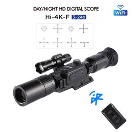 Digital Night Vision Scope 3-24X Sony 4K WiFi with 10W 850nm Infrared Flashlight