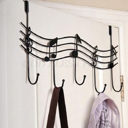 Hooks & Rails Wavy Musical Notes 5 Wall Mounted Coat Rack Clothes Door Hanger Elegant Finish Simple Design Decorative HouseholdHooks