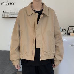 Men's Jackets Spring Autumn Men Jackets Short Style Pilot Streetwear Fashion Turn Down Collar Tactical Bomber Jacket Vintage Couple Outwear BF 230325