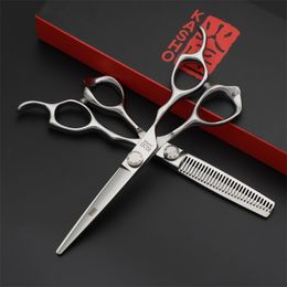 Hair Scissors Professional dressing 6 Inch Salon Barber Cutting Thin dressers Shears 230325