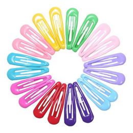 100pcs/lot New Girls Cute Solid Color Ribbon Waterdrop Shape Hairpins Sweet Hair Clips Kids Barrettes Slid Clip Fashion Hair Accessories 2011