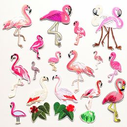 Animal Iron on Patches Sewing Notions Assorted Flamingo Sew on Patch Embroidered Applique for Clothes Jacket T Shirt Hat Jeans DIY Accessories