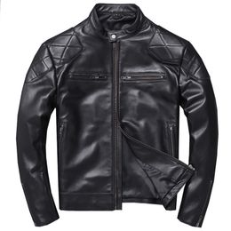 Men's Leather Faux outlet classic biker genuine leather jacket fashion men's coat quality soft slim sheepskin clothes 230325