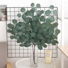 Decorative Flowers Eucalyptus Green Artificial Plant Quality Willow Branch Leaf Garden Wedding Supplies Home Living Room Balcony Decoration