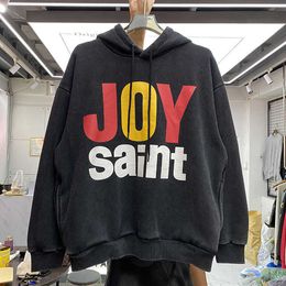 Designer Fashion Hoodie Saint Michael High Street Foam Colour Letter Printing Made Old Washable Hooded Sweater For Men And Women