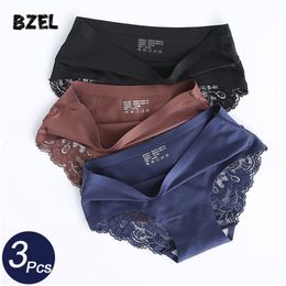 Women's Panties BZEL 3Pcslot Seamless Women Hollow Out Panties Set Underwear Comfort Lace Briefs Low Rise Female Sport Panty Soft Lady Lingerie 230325