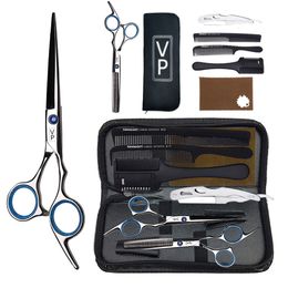 Hair Scissors Professional Hairdressing Haircut 6 Inch 440C Barber Shop Hairdresser's Cutting Thinning Tools High Quality Salon Set 230325