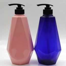 Storage Bottles 15pcs 750ml 26.5oz Yellow/green/red/pink Lotion Pump Empty Shampoo Diamond Shape PET Plastic Wholesale