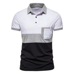 Men's Polos Men's Polo Men Shirt Fashion color matching Short Sleeve T-Shirt Polo Shirt Clothing Summer Casual Fashion Men Tops 230325