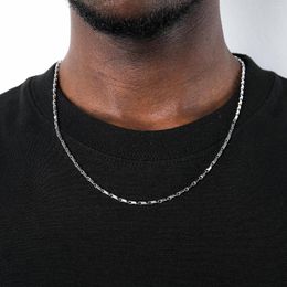 Chains US7 Simple 2mm Wide Square Rolo Round Box Chain Necklaces For Men Women Stainless Steel Jewelry 55cm Length Wholesale Gift