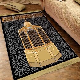 Carpets Arabic Muslim Style Prayer Rug 80x120CM Living Room Bedroom Decor Soft Islamic Carpet With Tassels Qibla Turkish Prayer Door Mat W0325