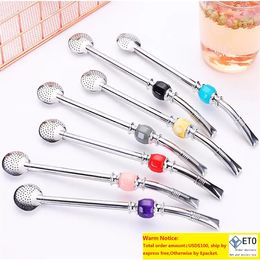 Pipe Spoon Straw Tube Bombilla Philtre 304 Stainless Steel with Clean Brush White Box Packing
