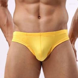 Underpants Men U Convex Pouch Briefs Comfortable Hip Lift Lingerie Soft Gay Low Waist Bikini Panties Solid Colour Male Sexy Small Underwear