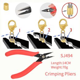 Red Stainless Steel Nose Pliers For Jump Rings Split Double DIY Accessories Crimping Jewellery Finding Making Tool