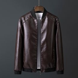 Autumn de couro de couro masculino Jaqueta de outono e inverno jovem blazer pu.