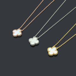 Necklaces 15mm Logo engrave flower pendant 18K gold rose silver necklace 316L Stainless Steel ceramic black white red green pink blue Love J