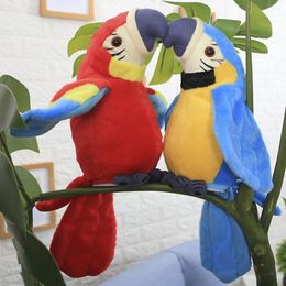 Electric/RC Animals Cute Talking Parrot Toy Electric Talking Parrot Stuffed Plush Toy Bird Repeat What You Say Children Kids Baby Birthday Gifts 230325