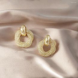 Hoop Earrings Fashion Trend Unique Design Elegant Delicate Fine Mesh Twist Zircon Headphones Ladies High Jewellery Party Gifts Wholesale