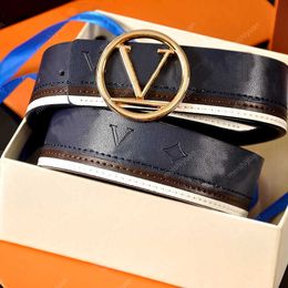 Fashion Leather Belt Luxury Round Letter Buckle Designer Men Belts Classic Vintage Width 3.8CM Women Decorative Belt