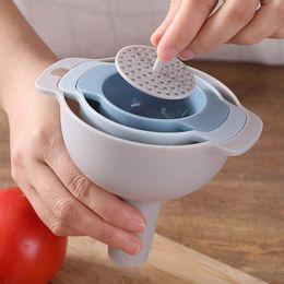 Other Kitchen Tools 4-in-1 Funnels Set Oil Funnel Strainer Kitchen Tools Oil Water Spices Wine Flask Philtre Funnel Plastic Kitchen Accessories 230324