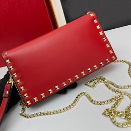 Luxurys handbag Women wallet designer shoulder bags Fashion Trend Genuine Leather Rivet Clutch bag messenger bags Mini Square Bag purses Rivet Chains crossbody bag