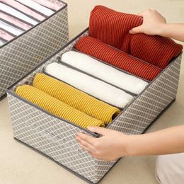 Storage Boxes Bins Hard Fabric Clothes Storage Box Folded Pants Organizer Cabinet For Underwear T-Shirt Sweater Jeans Storage Box P230324