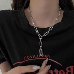 Chains Korean Style Metal Chain Around The Neck Design Personality Hip-Hop Clavicle Fashion Exaggeration Necklaces Jewelry GothicChains