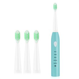 Ultrasonic Sonic Electric Toothbrush USB Charging Rechargeable Tooth Brush Waterproof Tooth Cleaner Adult Teeth Whitener With 4Pcs Replacement Head