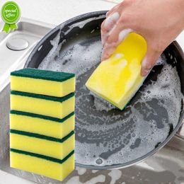 New 5pcs Double-sided Magic Nano Sponge Wipe for Decontamination Dishwasher Pan Multi-functional Kitchen Bathroom Cleaning Tools