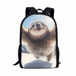 School Bags Fashion Bouncing Bear Print Pattern Bag For Children Young Casual Book BagsFor Kids Backpack Teens Schoolbags Mochila