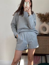 Women's Shorts Casual sweater shorts suit women's fashion two-piece set spring and summer 230325