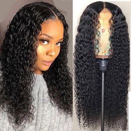 Lace Wigs Funky Girl Water Wave Closure Wig Brazilian Human Hair For Black Women Remy 4x4 With Baby 150%