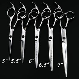 Hair Scissors 5"55"6"65"7" hair scisssors Professional Hairdressing scissors set Cutting Barber shears High quality Personality 230325