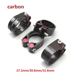 Bike Groupsets Bicycle carbon fiber seat post clamp 272mm 308mm 316mm locking tube clip ultralight post accessories 230325