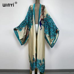 Women's Swimwear Europe WINYI beach cover up sweet lady pink boho Cardigan stitch Cocktail sexcy Boho Maxi Holiday Batwing Sleeve KIMONO 220325