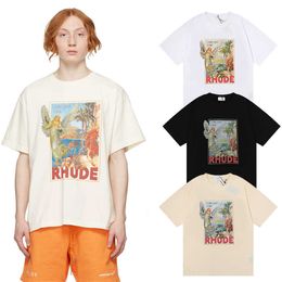 Fashion Summer Brand Los Angeles Rhude Hd Print Graphic Design Unisex Short Sleeve T-shirt