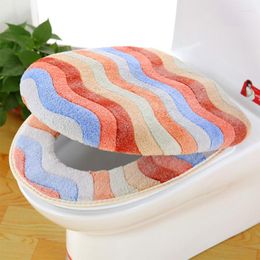 Toilet Seat Covers Coral Velvet Luxury Cover Set Soft Warm Case Waterproof Bathroom Top