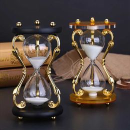 Clocks Accessories Other & Time Hourglass 15/30 Minutes Timer Luxury Wrought Iron Metal Creativity Home Bedroom Living Room Desk Decoration