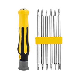 6 in 1 Set Safety Tamper-Proof Magnetic Screwdriver Bit Hex Torx Head Flat Hand Tool