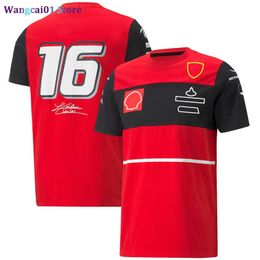 Men's T-Shirts 2022 new racing suit F1 custom T-shirt red short-seved team uniform lapel quick-drying top 0325H23