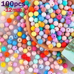 Other Sunrony 100Pcs 12mm Round Silicone Beads For Jewellery Making Bulk DIY Baby Pacifier Chain Bracelet Necklace Accessories 230325