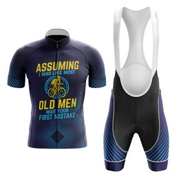 2024 Assuming Old Men Cycling Jersey Set Summer Mountain Bike Clothing Pro Bicycle Cycling Jersey Sportswear Suit Maillot Ropa Ciclismo