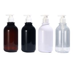 Packing Plastic Shiny Bottle Round Shoulder PET Four Colour Showergel Bottes White Lotion Press Pump Portable Cosmetic Refillable Packaging Container