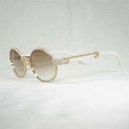 Luxury Designer Fashion Sunglasses 20% Off Natural Horn Men Rhinestone Glasses For Club Driving Shades Wood Round Gafas Oculos Goggles