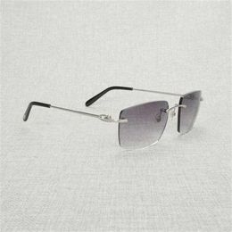 Women's fashion designer sunglasses Vintage Rimless Big Square Men Oversize Glasses Frame Women Eyeglasses Shades Oculos Gafas for Driving Outdoor 011BKajia