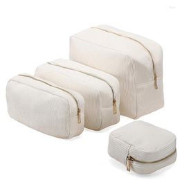 Storage Bags 1pc Beige Colour Corduroy Pouch Travel Cosmetic Bag DIY Makeup Teens Large Toiletry