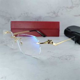 Luxury Designer High Quality Sunglasses 20% Off Clear Eyeglasses Frame Polygon Vintage Transparent Eye Glasses Men Accessories Rimless Eyewear Women