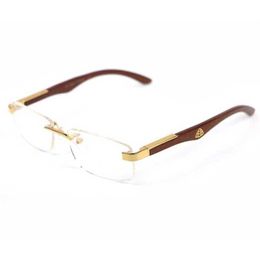 Women's fashion designer sunglasses Optical Glasses Frame Buffalo Horn Clear Eyeglasses Transparent Wooden Frames Eyewear Fill Prescription